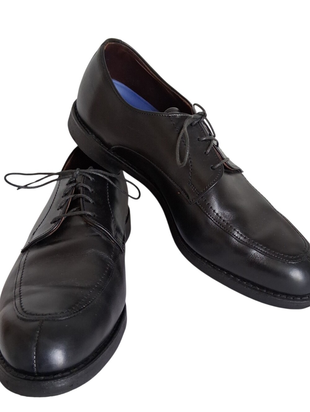 Allen Edmonds Black Leather Shoes 11 D 3120 Road Warriors Derby Lace-Up Oxford